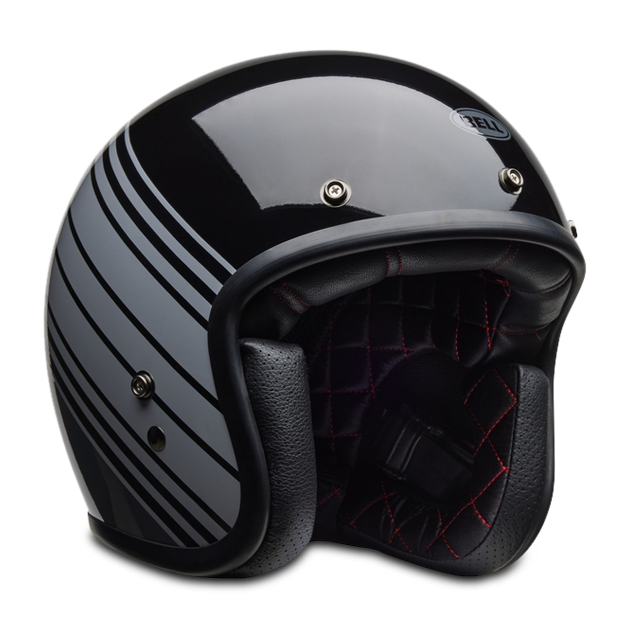 Kask Otwarty Bell Custom 500 Błyszczący Metaliczny Błyszczący metaliczny czarny/szaryXL