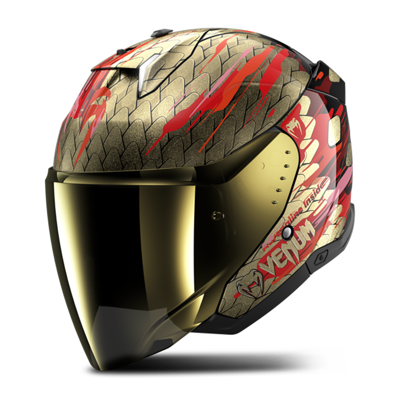 Kask Otwarty Shark Skwal i3 Jet Czarny/Czerwony/ZłotyM