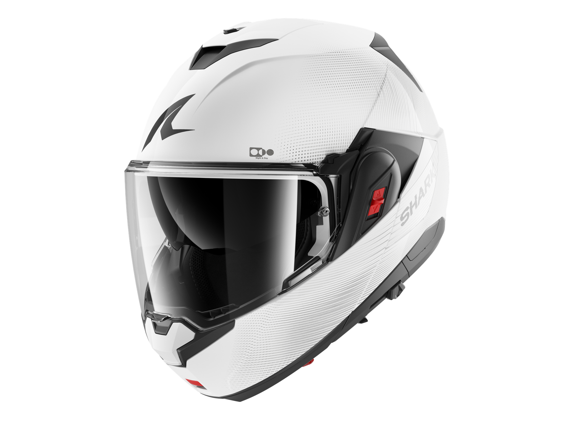 Kask Szczękowy Shark OXO SP Lyne Złamany Biały/SrebrnyXS