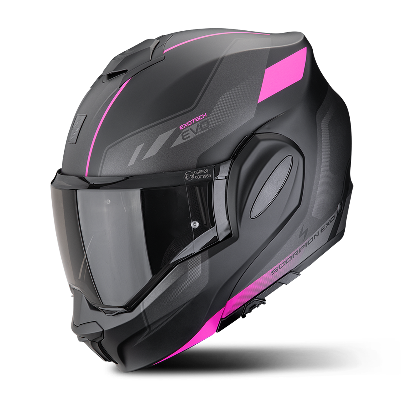Kask Szczękowy Scorpion EXO-Tech EVO Socius Matowy czarny/różowyXS