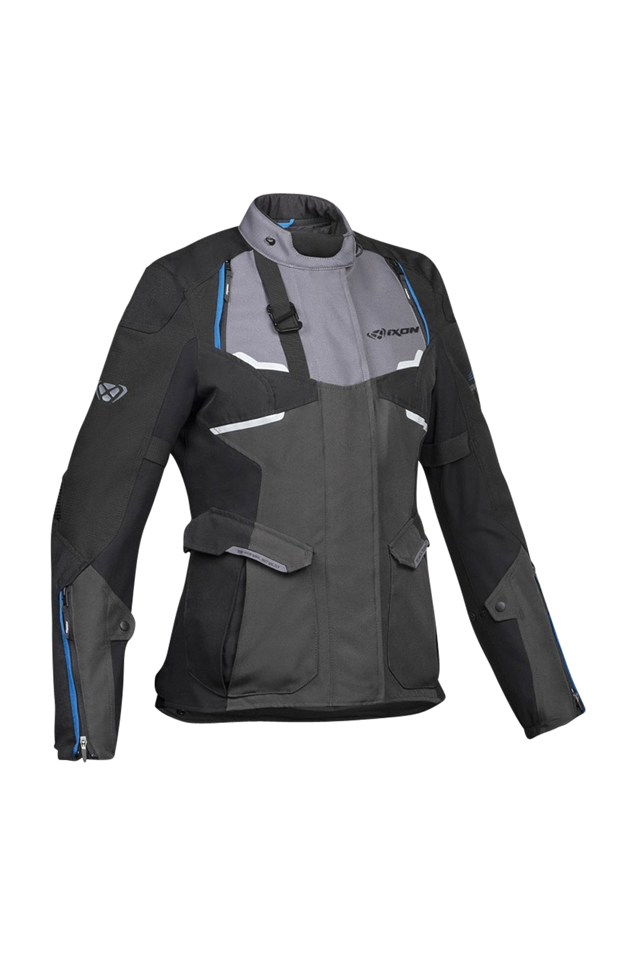 Kurtka Motocyklowa Ixon Eddas Damska Szary/Czarny/NiebieskiL
