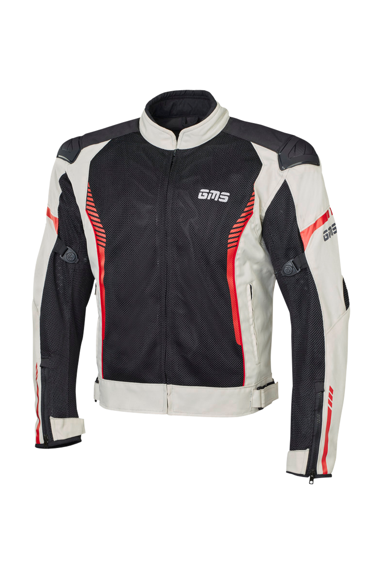Kurtka Motocyklowa GMS Samu Mesh Beżowy/Czarny/CzerwonyL