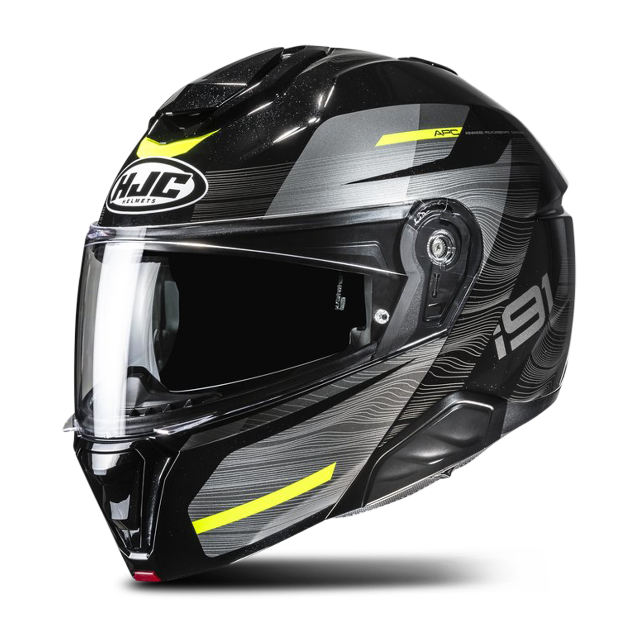Kask Szczękowy HJC i91 Dusk Czarny/Szary/Fluorescencyjny ŻółtyM