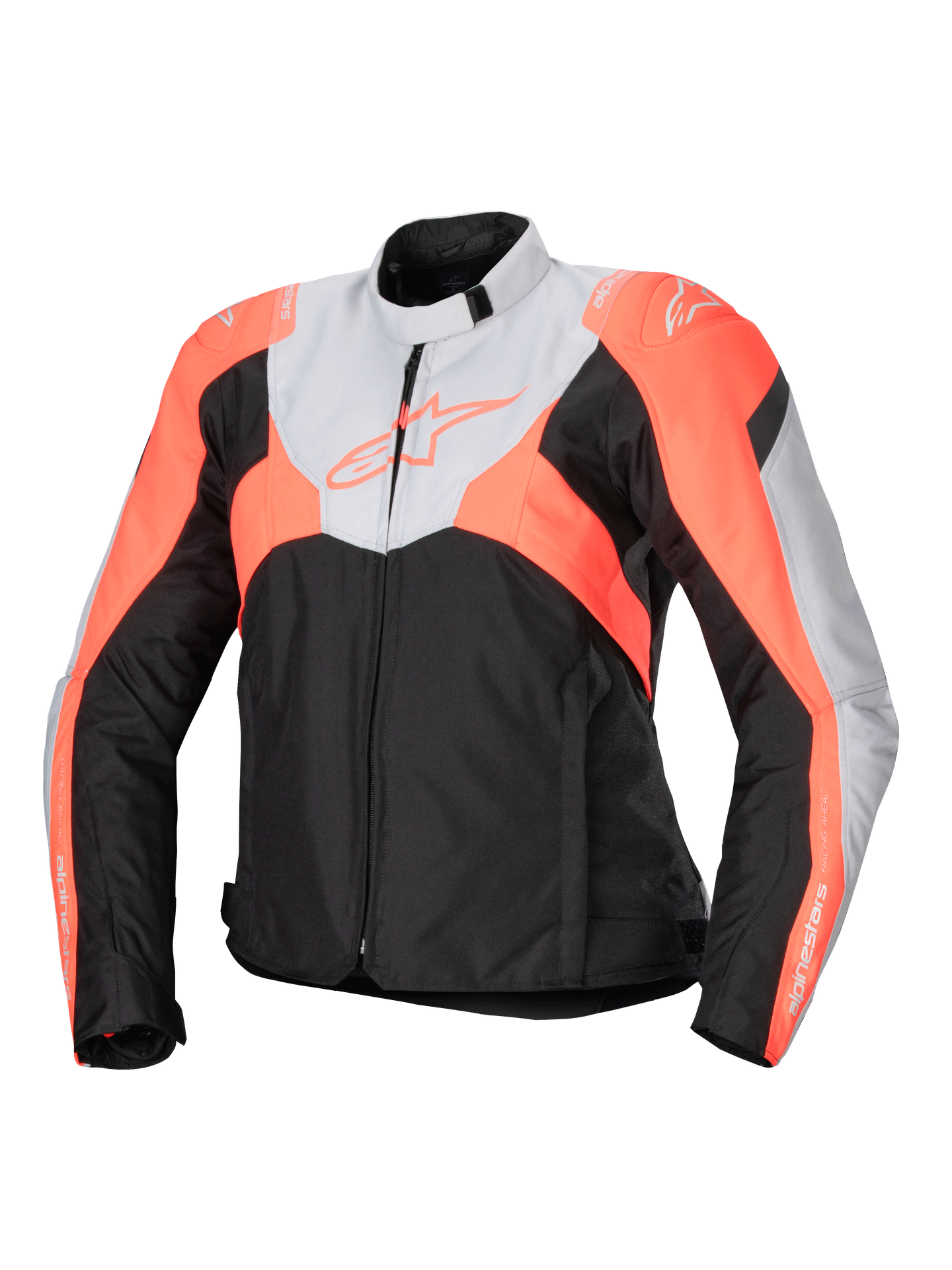 Kurtka Motocyklowa Alpinestars Stella T-Jaws V4 WP Damska Czarny/Szary lodowy/Fluorescencyjny koralowyS
