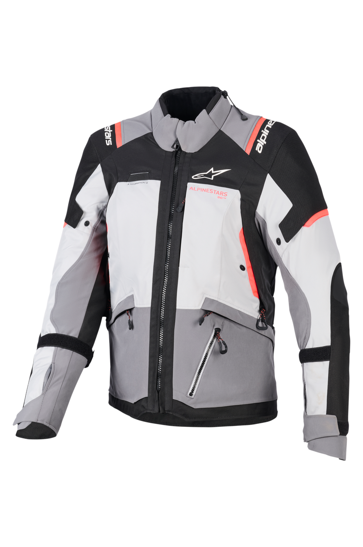 Kurtka Motocyklowa Alpinestars Stella Andes V4 Drystar Damska Ciemnoszary/Lodowy szary/Koralowy fluorescencyjnyXL