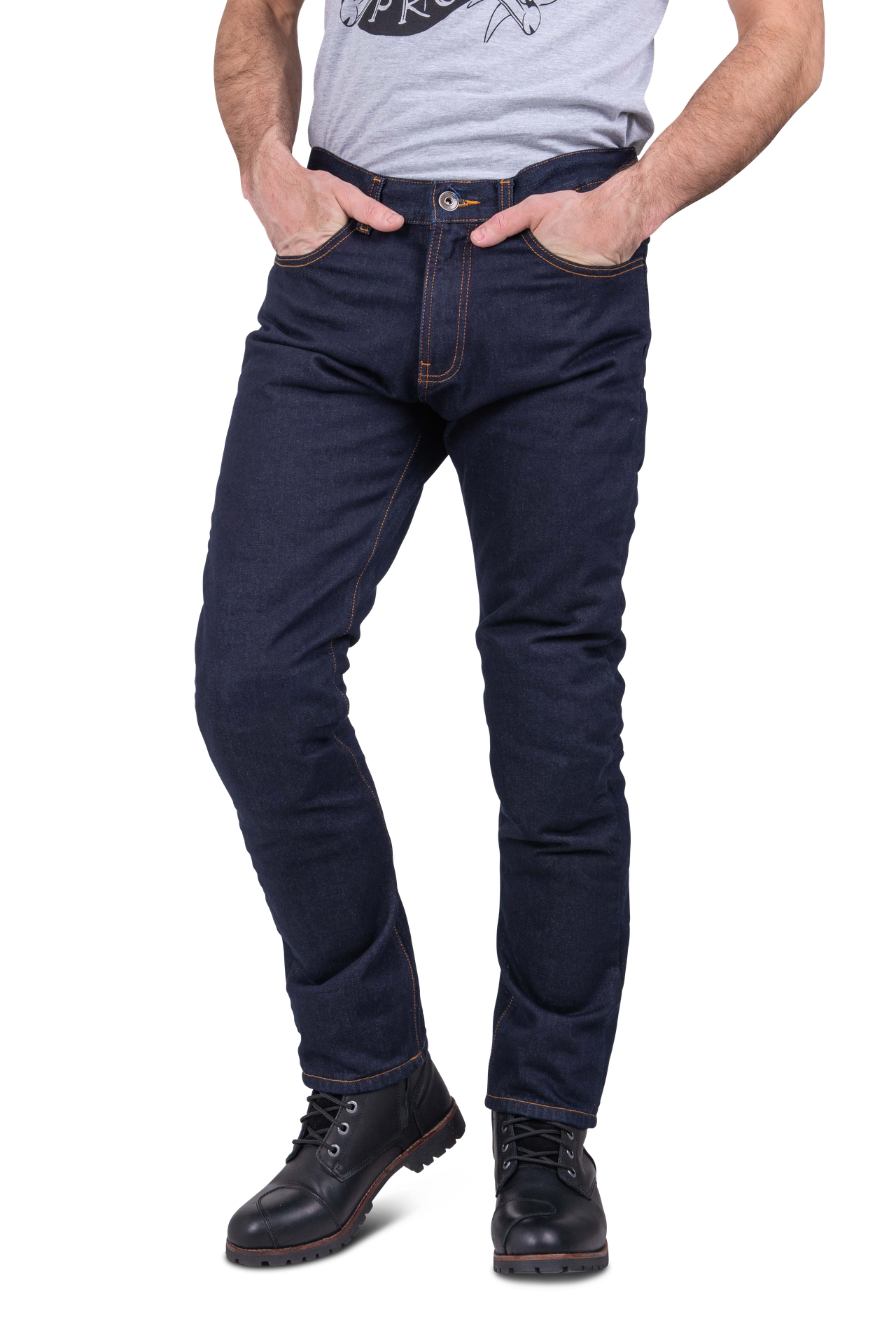 Jeansy Motocyklowe Course Heavy Duty Straight/Regular Wzmocnione Aramidem Surowy denimW36 x L36