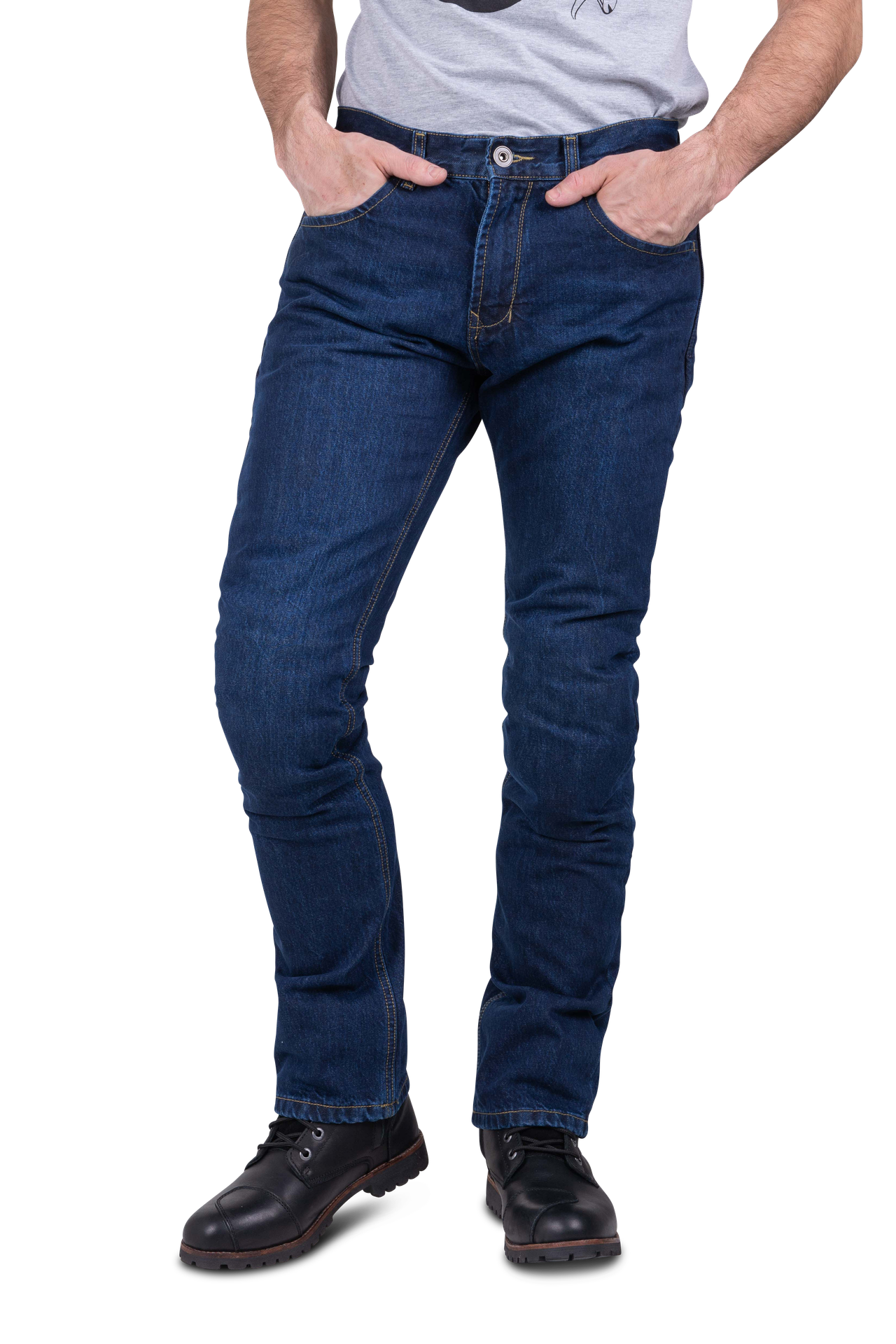 Jeansy Motocyklowe Course Oslo Straight/Regular Wzmocnione Aramidem CiemnoniebieskiW30 x L34