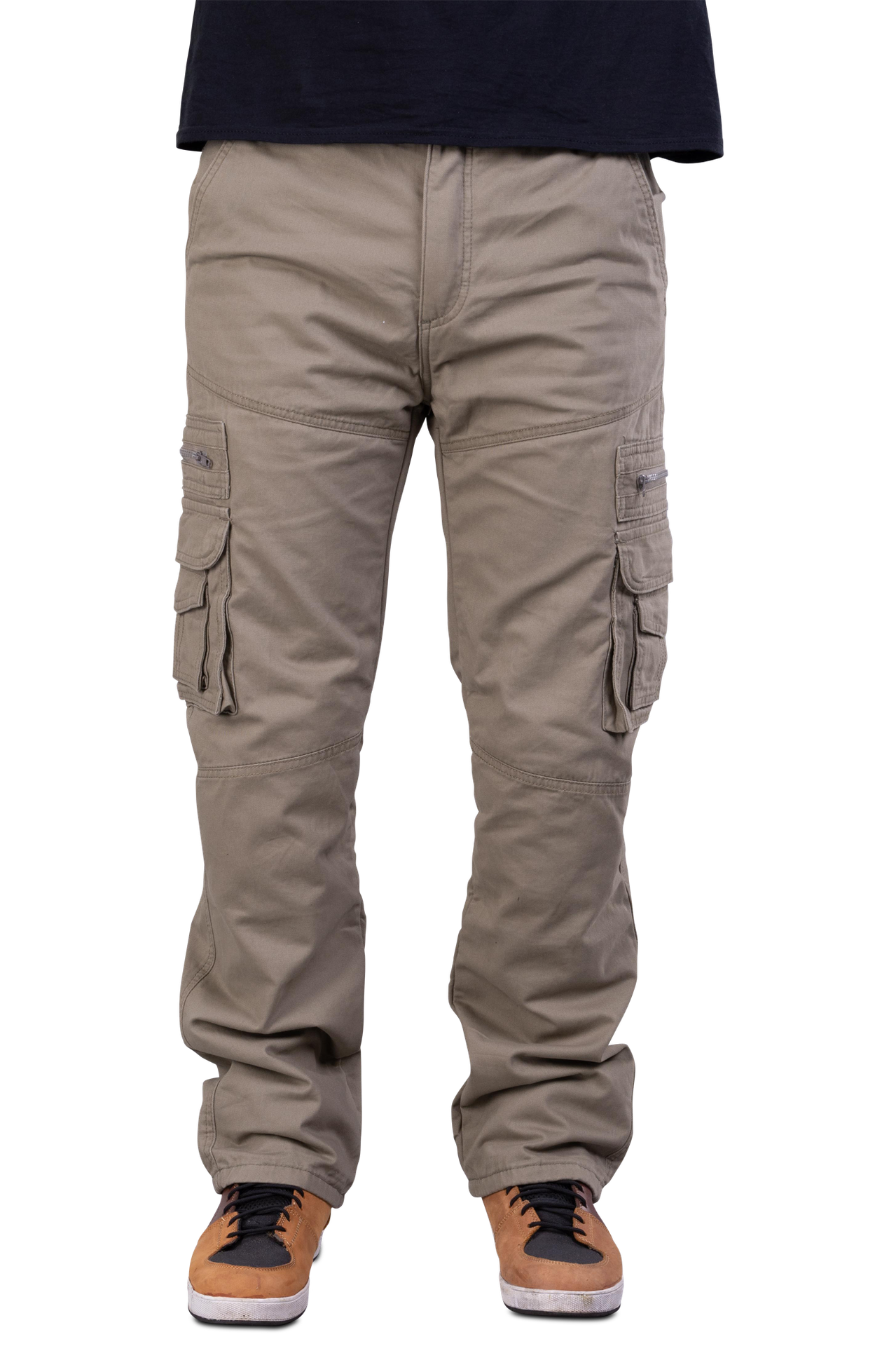 Spodnie Motocyklowe Cargo Course Loose Fit Wzmocnione Aramidem BeżowyW38 x L34