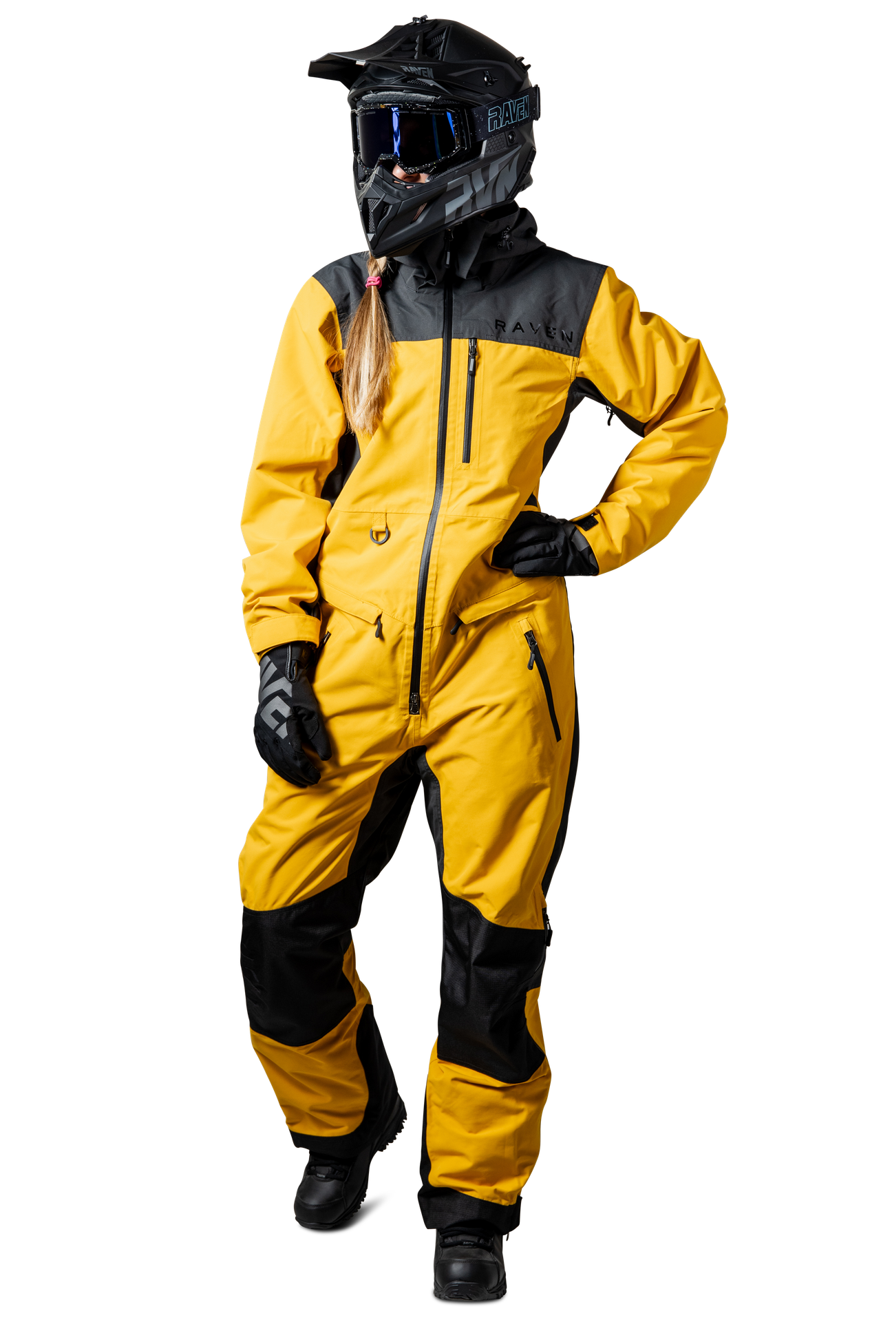 Kombinezon Jednoczęściowy Raven Boondocker Damski Grafitowy ŻółtyXXL