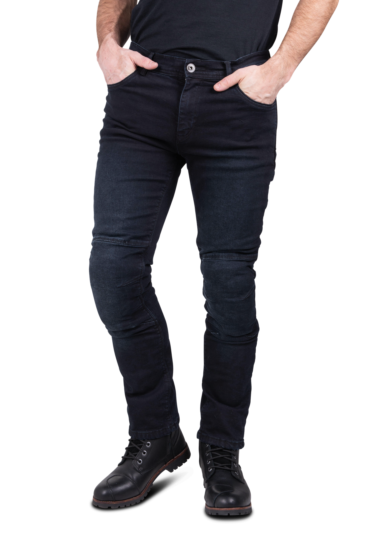 Jeansy Motocyklowe Course Rocker Straight/Regular Wzmocnione Aramidem CzarnyW40 x L36