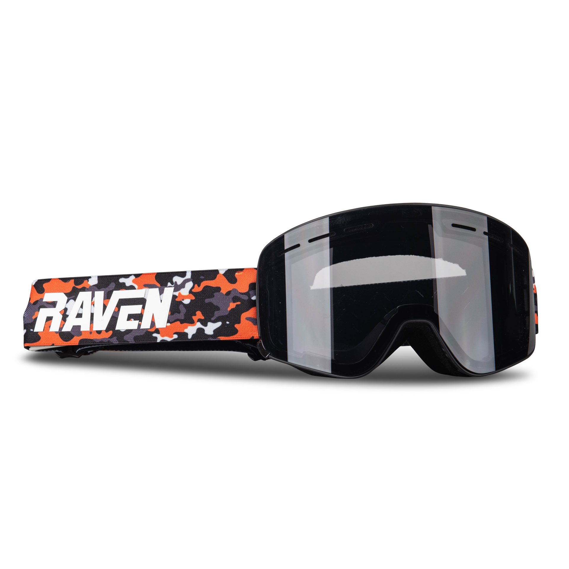 Gogle na Skuter Śnieżny Raven Edge VentMax Magnetic Camo Czarny/Moro/Pomarańczowy