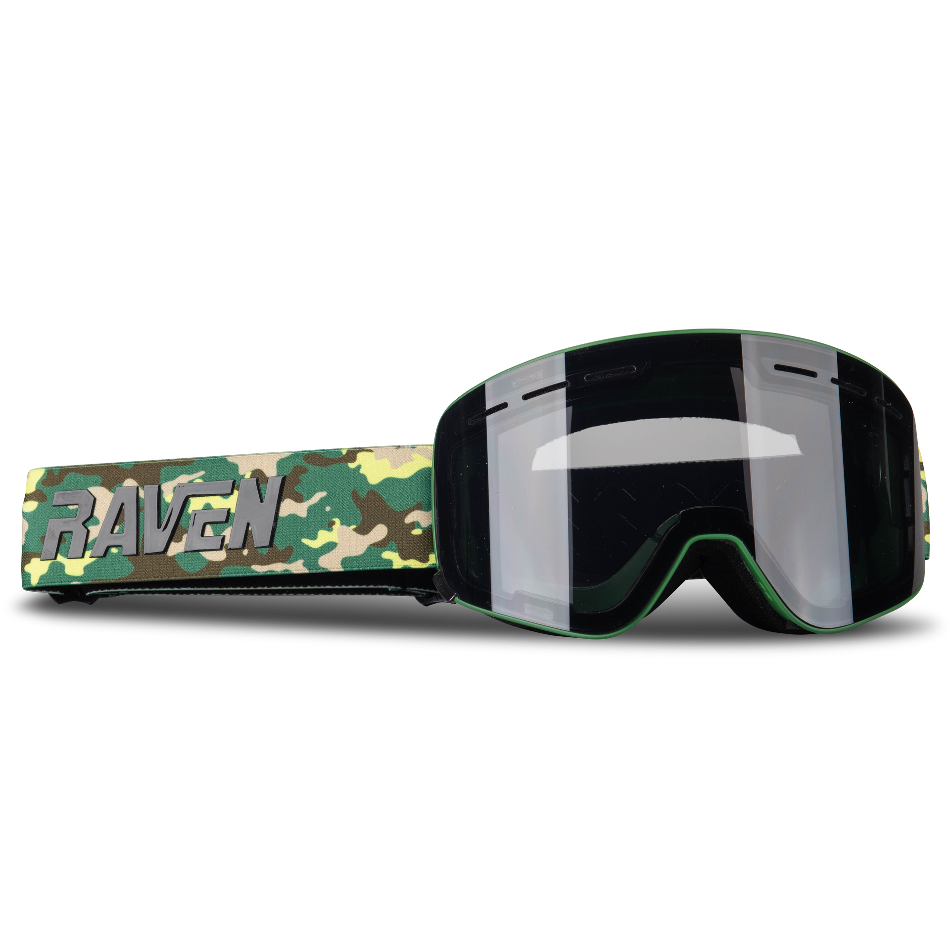 Gogle na Skuter Śnieżny Raven Edge VentMax Magnetic Camo Moro Zielony