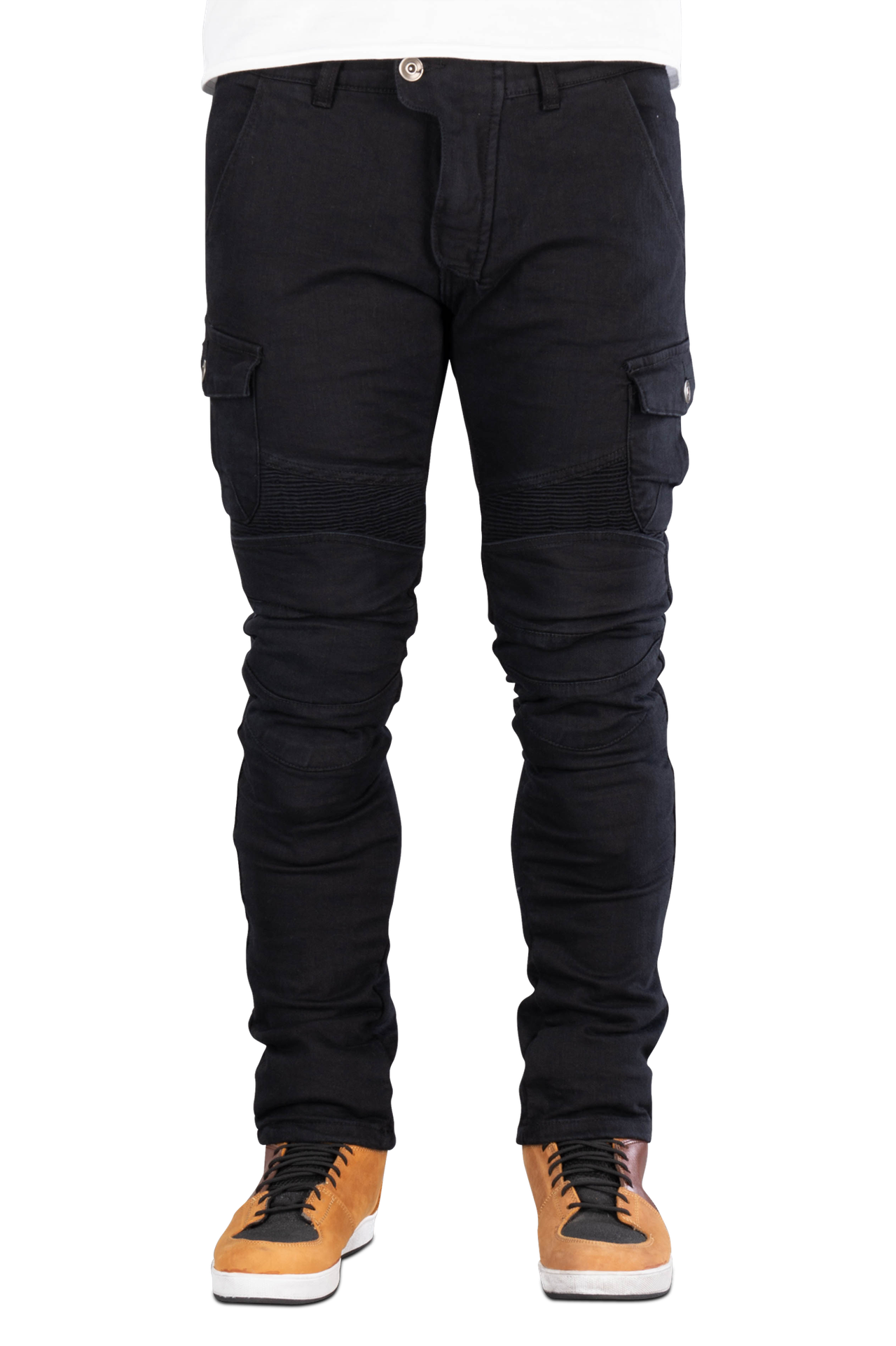 Spodnie Motocyklowe Cargo Course Wasteland Tapered Fit Wzmocnione Aramidem CzarnyW36 x L32