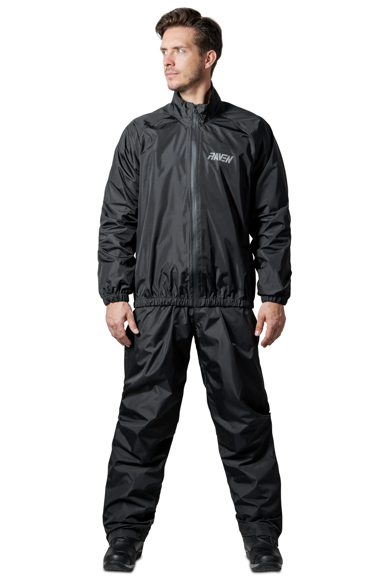 Motocyklowy Komplet Przeciwdeszczowy Raven z Pokrowcem Czarny3XL