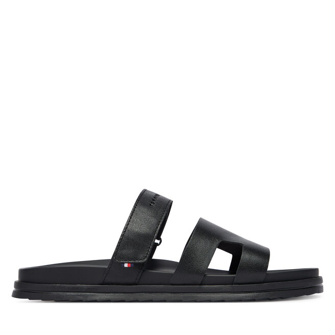 Klapki Tommy Hilfiger Adjustable Premium Lth Sandal FM0FM05773 Czarny