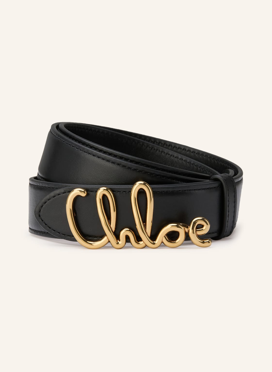 Chloé Skórzany Pasek schwarz
