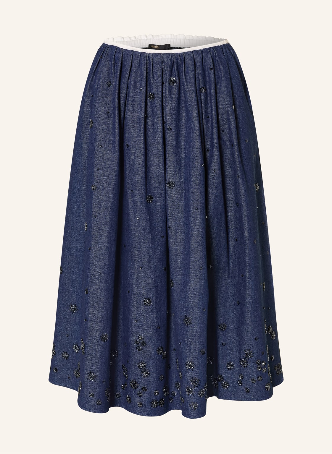 Maje Spódnica Jeansowa Z Cekinami blau