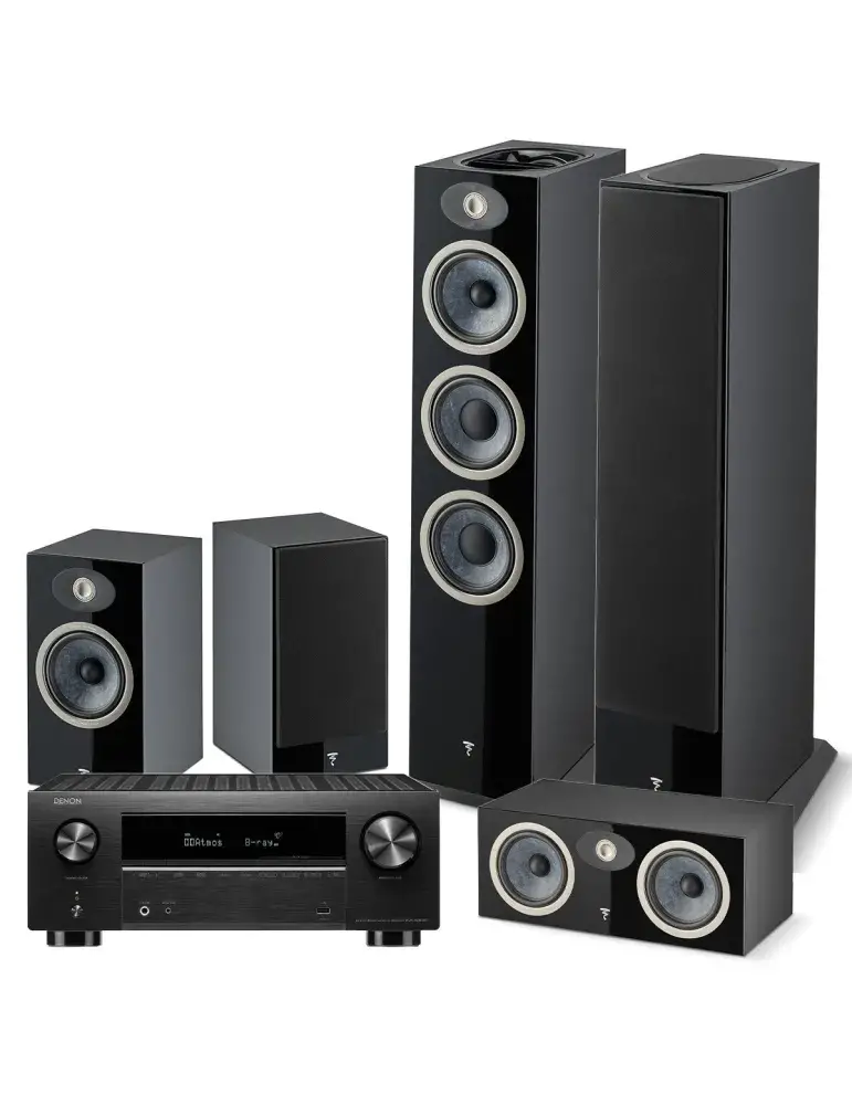Zestaw kina domowego Denon AVC-X3800H + Focal THEVA N3D/N1/CENTER — Dolby Atmos, Bluetooth, 9 kanałów, Kolor: Light Wood