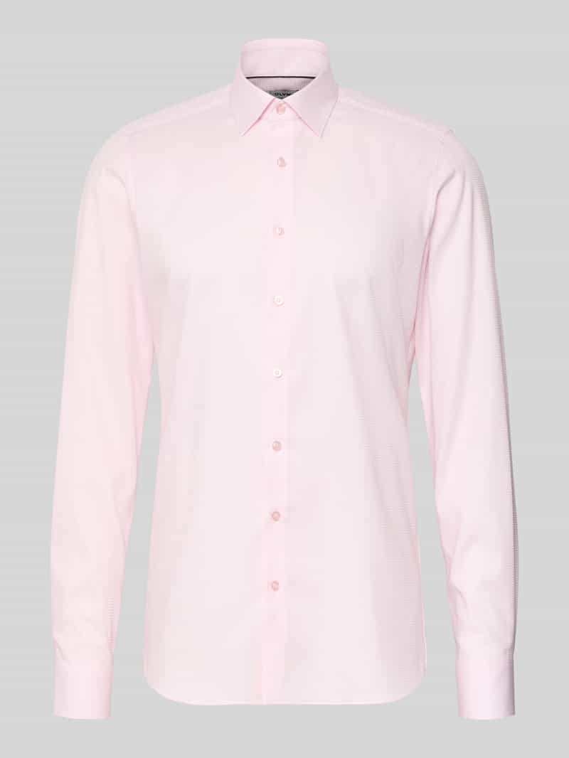 Koszula biznesowa o kroju body fit z fakturowanym wzorem i kołnierzykiem typu kent