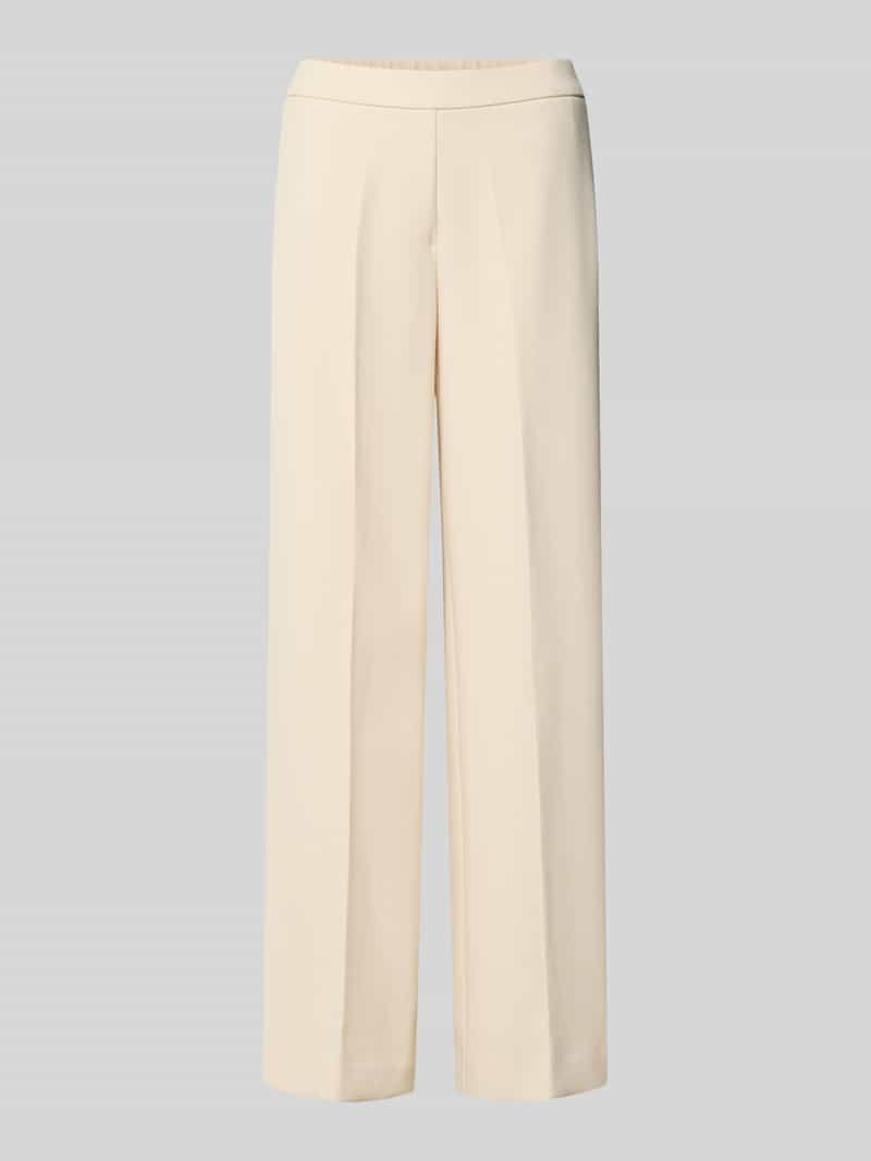 Spodnie materiałowe o szerokim kroju z dodatkiem wiskozy model ‘Charlie’