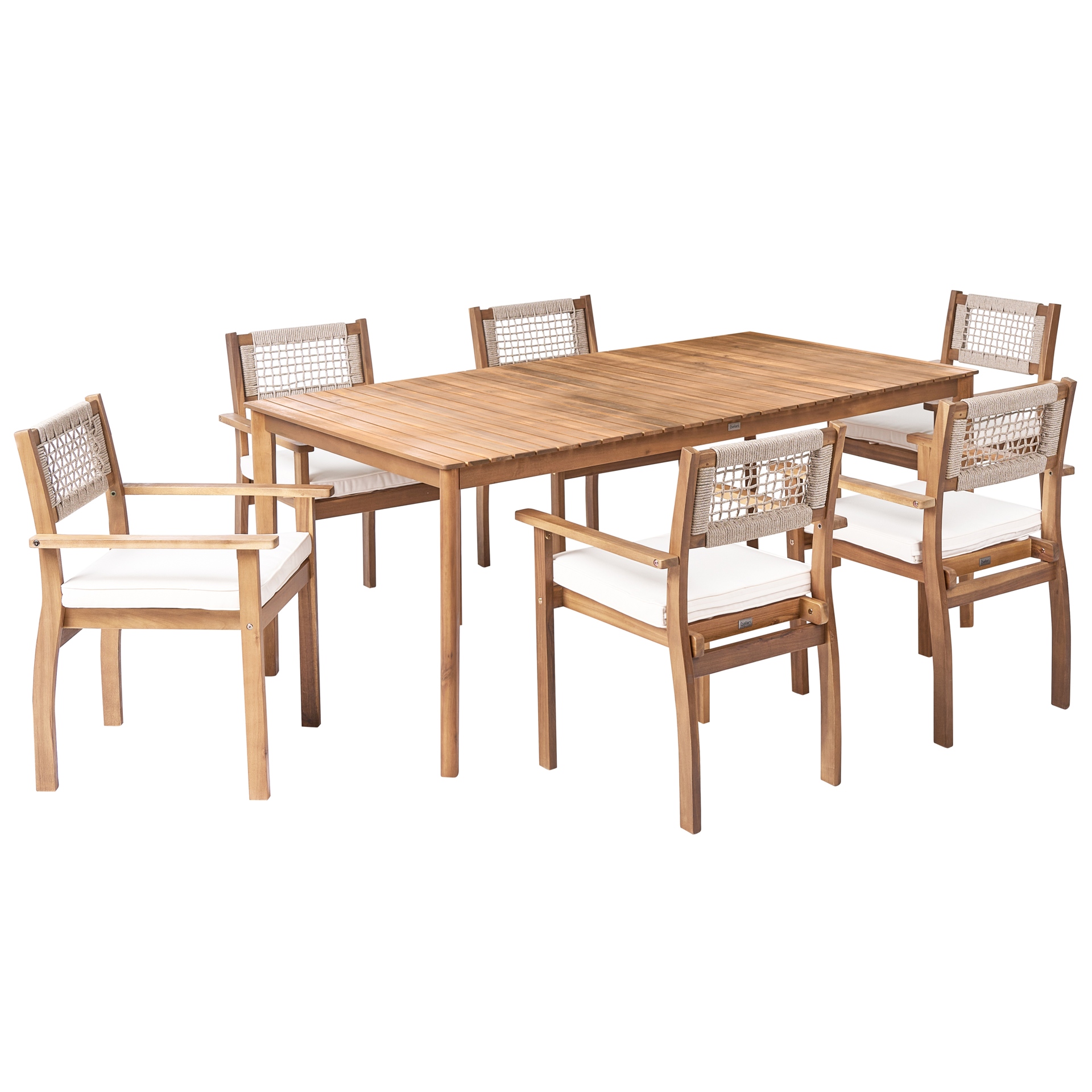 Zestaw ogrodowy dla 6 osób JACO/SUMIRAGO Certyfikowane drewno akacjowe Jasnobrązowy