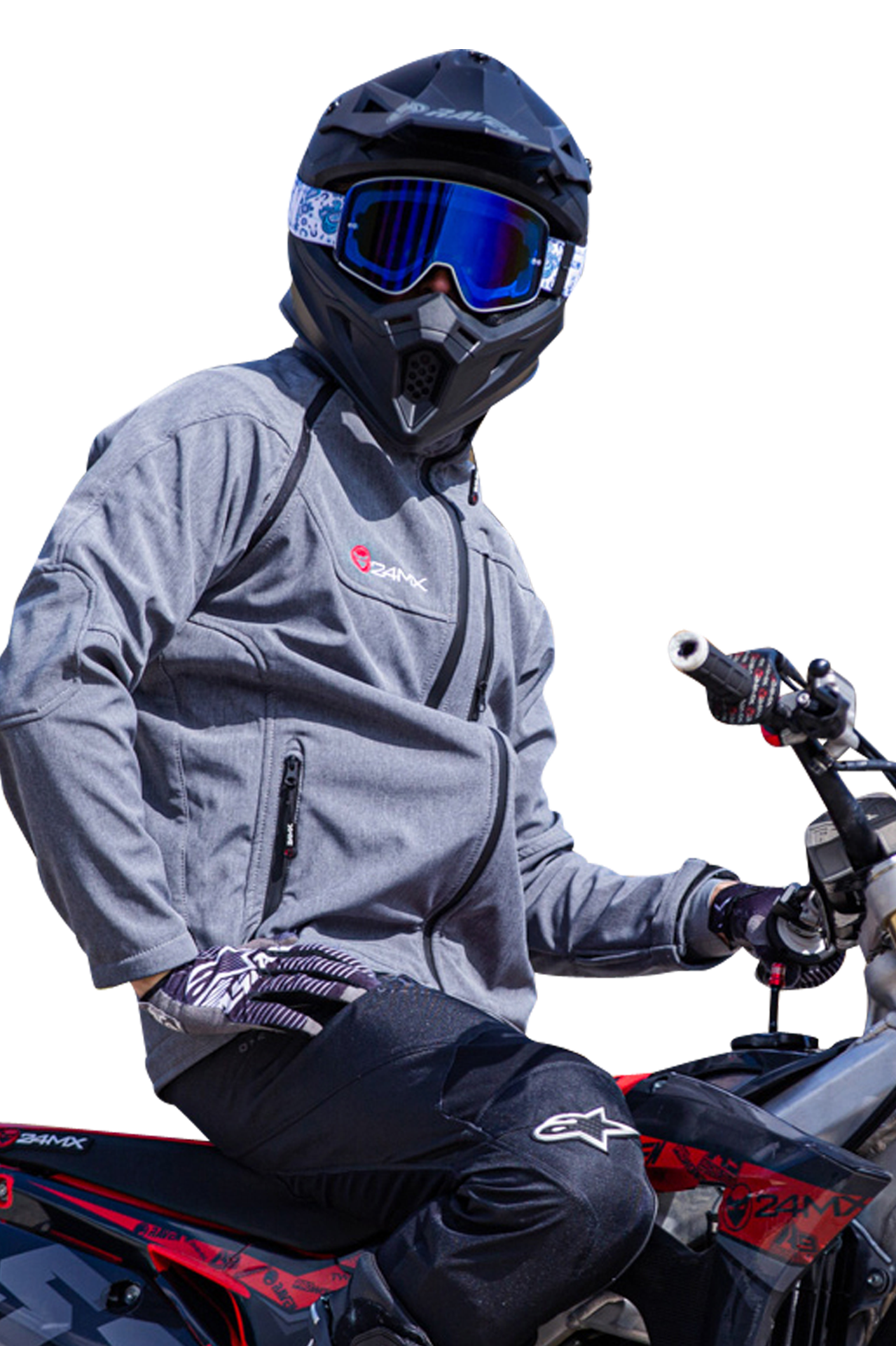 Kurtka z Odpinanymi Rękawami 24MX Team Softshell SzaryL