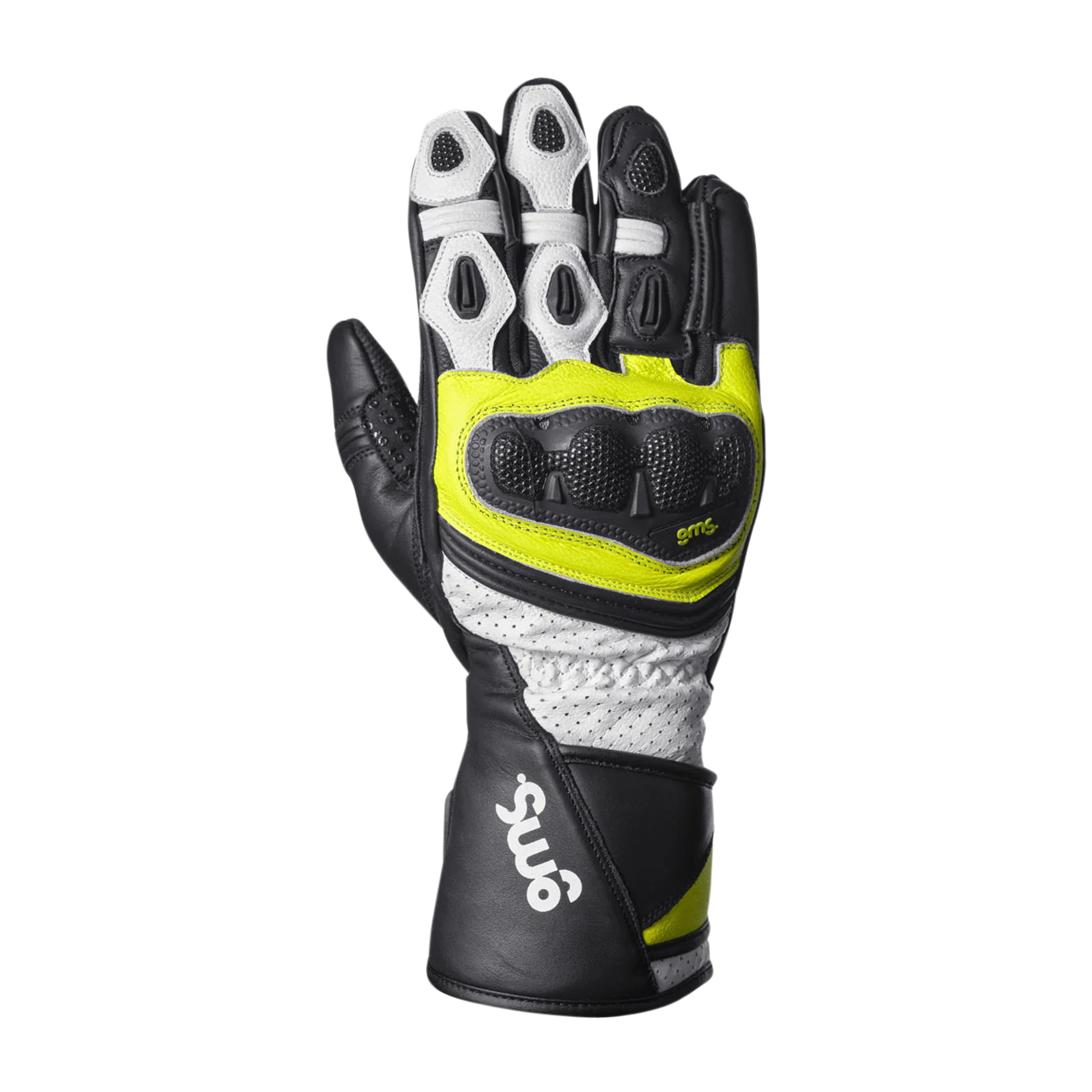 Rękawice Motocyklowe GMS GR-1 SF Czarny/Złamany Biały/ŻółtyXXXL