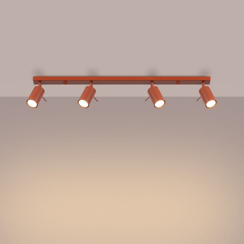 Plafon BRIIX 4L ochra czerwona LED 3000K - 81x6x17cm Sollux