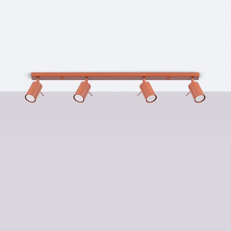 Plafon BRIIX 4L ochra czerwona LED 4000K - 81x6x17cm Sollux