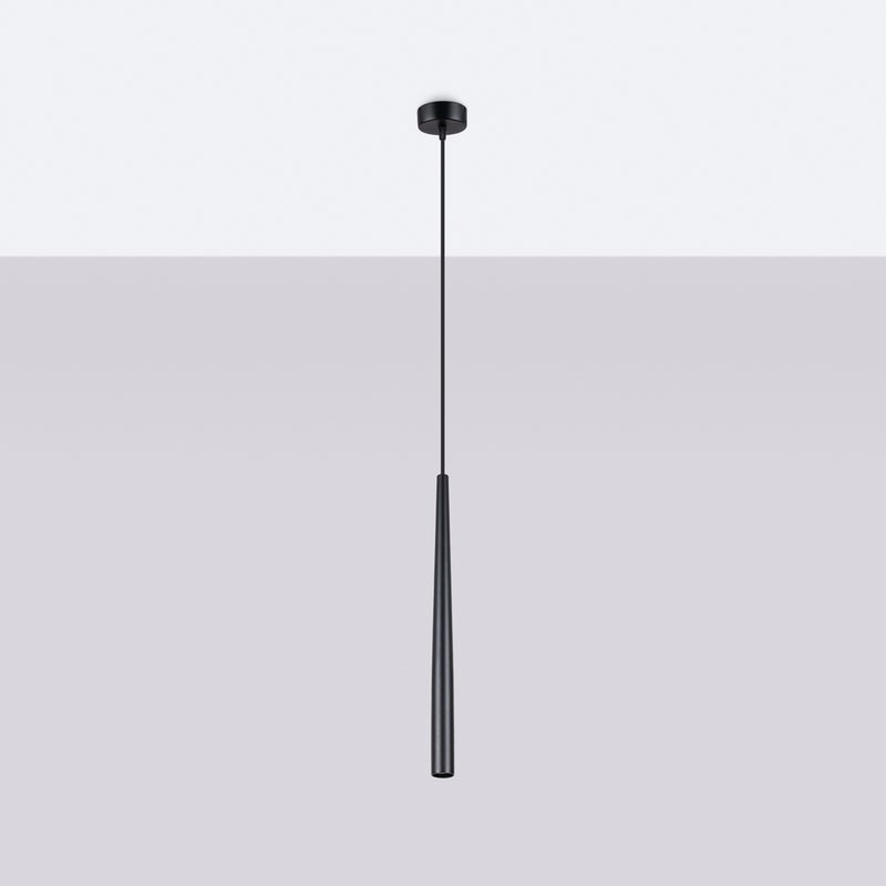 Lampa wisząca EUPHORA 1 czarna LED 4000K - 8x8x118cm Sollux