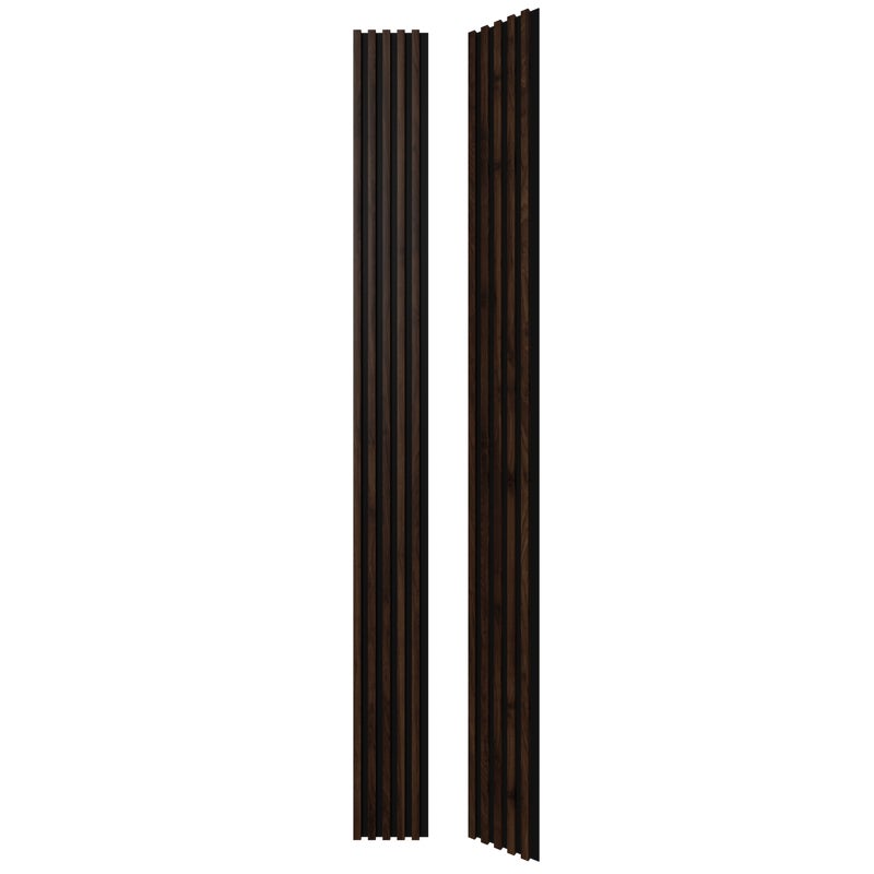Panele ścienne 3D lamele na czarnym HDF 270x24.5 cm orzechowe 5 lameli