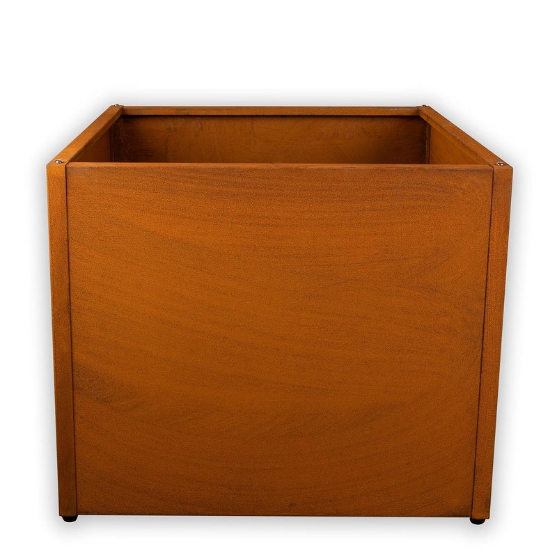 Rama do roślin Köhko® Designer (bez podstawy) wykonana ze stali Corten jako zestaw QUADER 80 x 80 x 50 cm