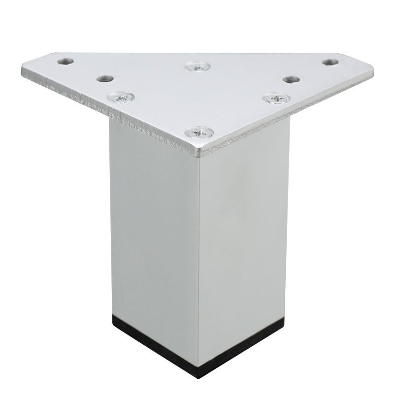 Zestaw 4 białych nóżek meblowych (10 cm) - z wkrętami, białe - aluminiowe do samodzielnego montażu, odpowiednie do stołów, mebli łazienkowych