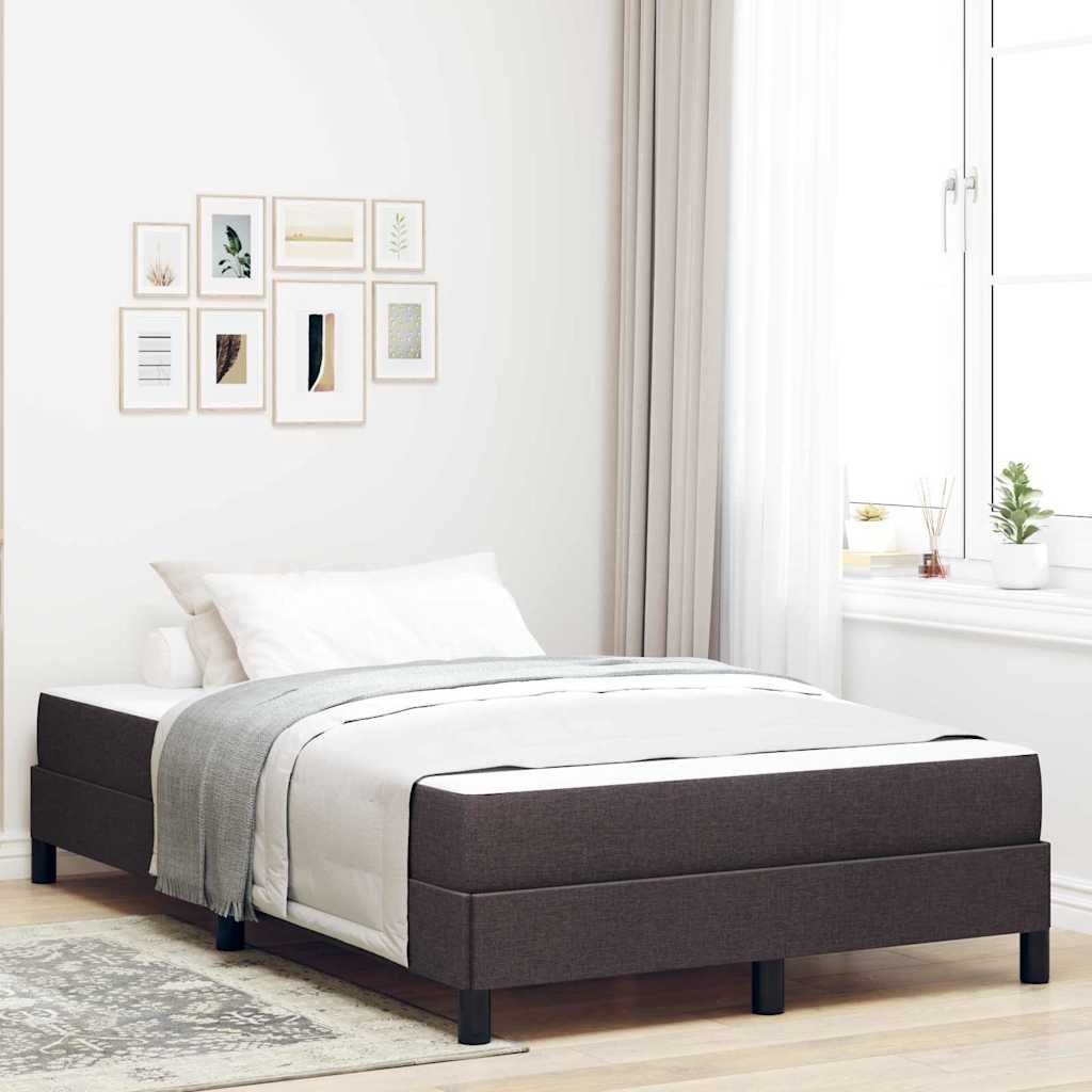VidaXL Łóżko sprężynowe z materacem Ciemny brąz 120 x 200 cm tkanina