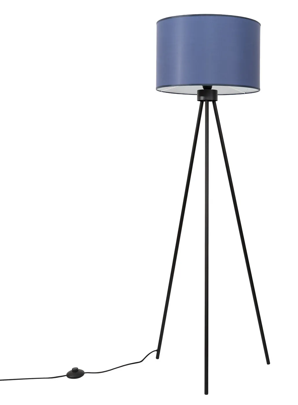 Granatowa lampa trójnóg z abażurem K8-Z90