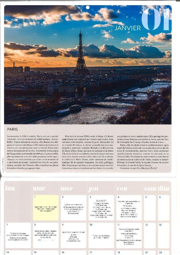 Kalendarz 2019 Język francuski dzień po dniu - kalendarz