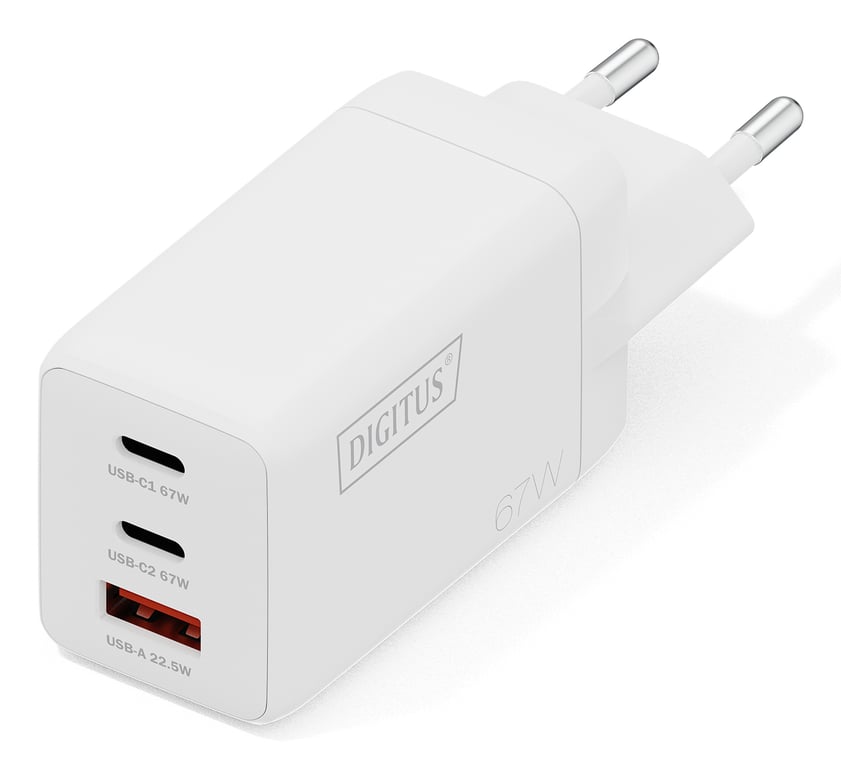Digitus Ładowarka USB GaN 67 W, 2x USB-C, 1x USB-A
