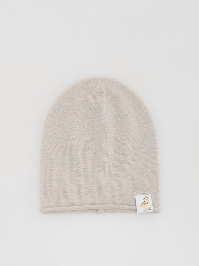 Reserved - Dzianinowa czapka z wiskozą - jasnoszary
