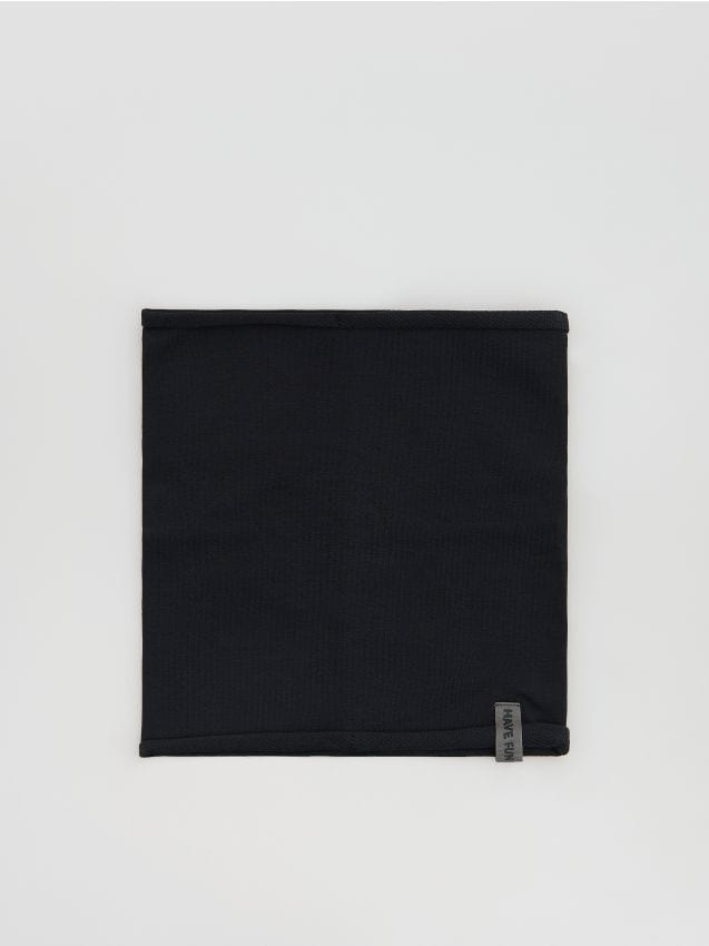 Reserved - Bawełniany komin z naszywką - ciemnoszary