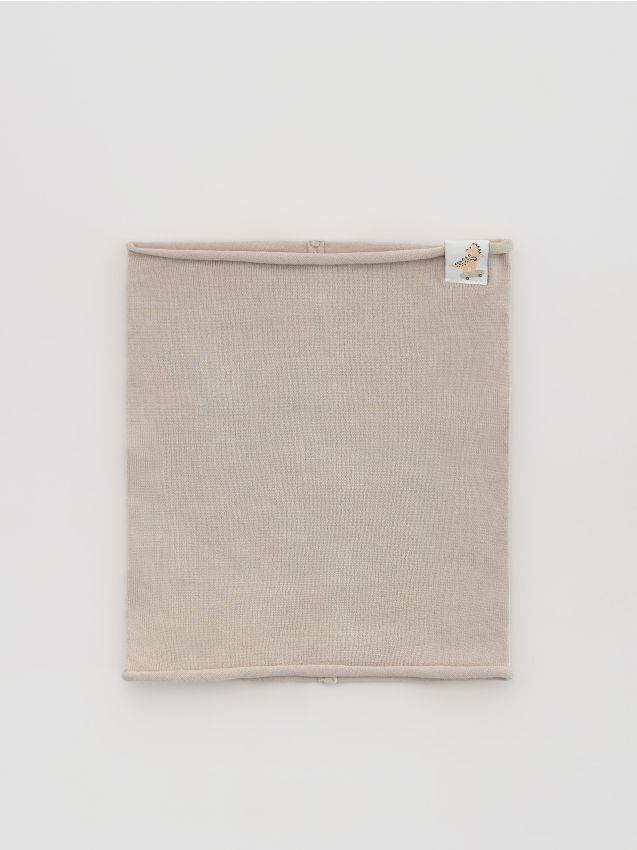 Reserved - Dzianinowy komin z wiskozą - jasnoszary