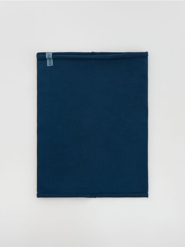 Reserved - Bawełniany komin z naszywką - niebieski