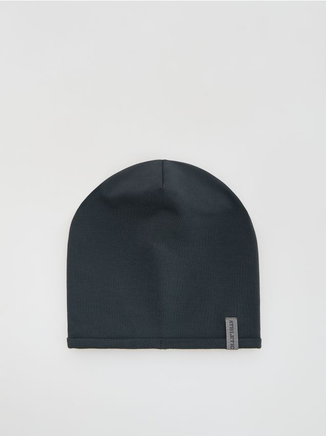 Reserved - Bawełniana czapka z naszywką - ciemnoszary