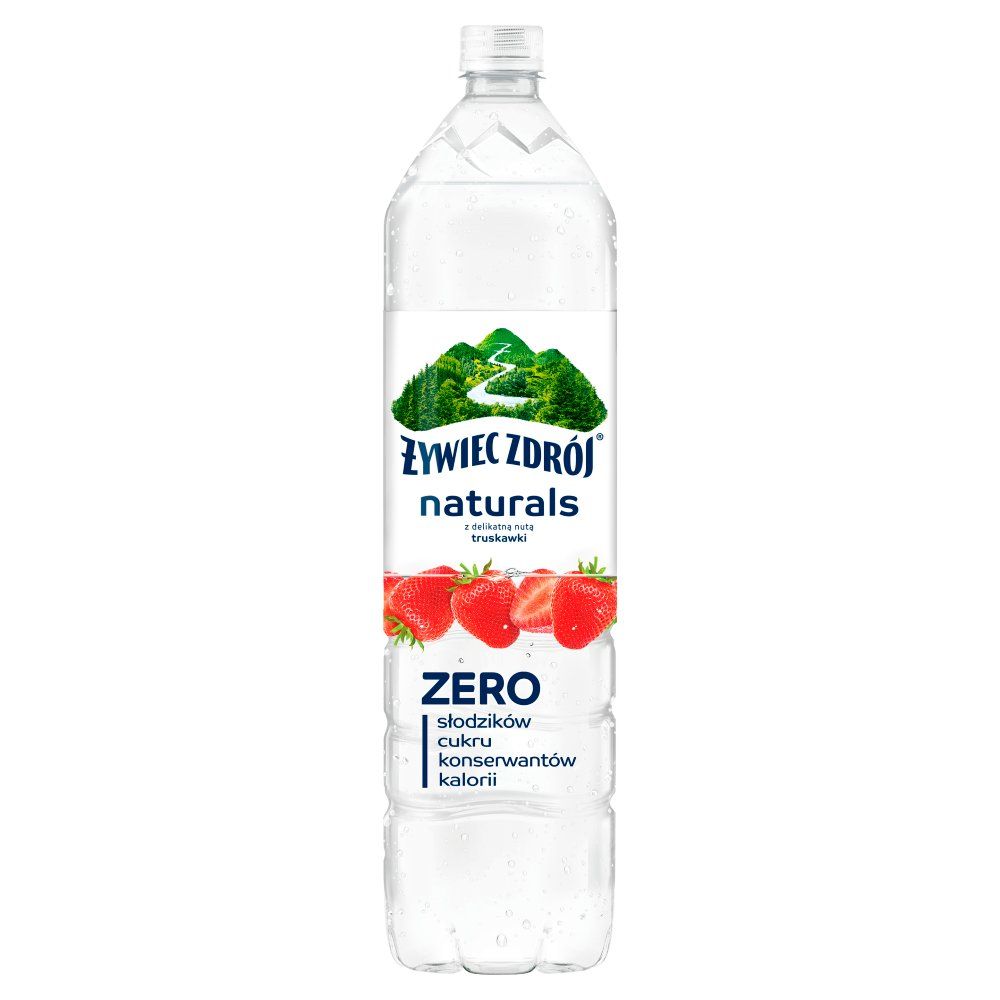 Żywiec Zdrój Naturals Napój niegazowany z delikatną nutą truskawki 1,2 l