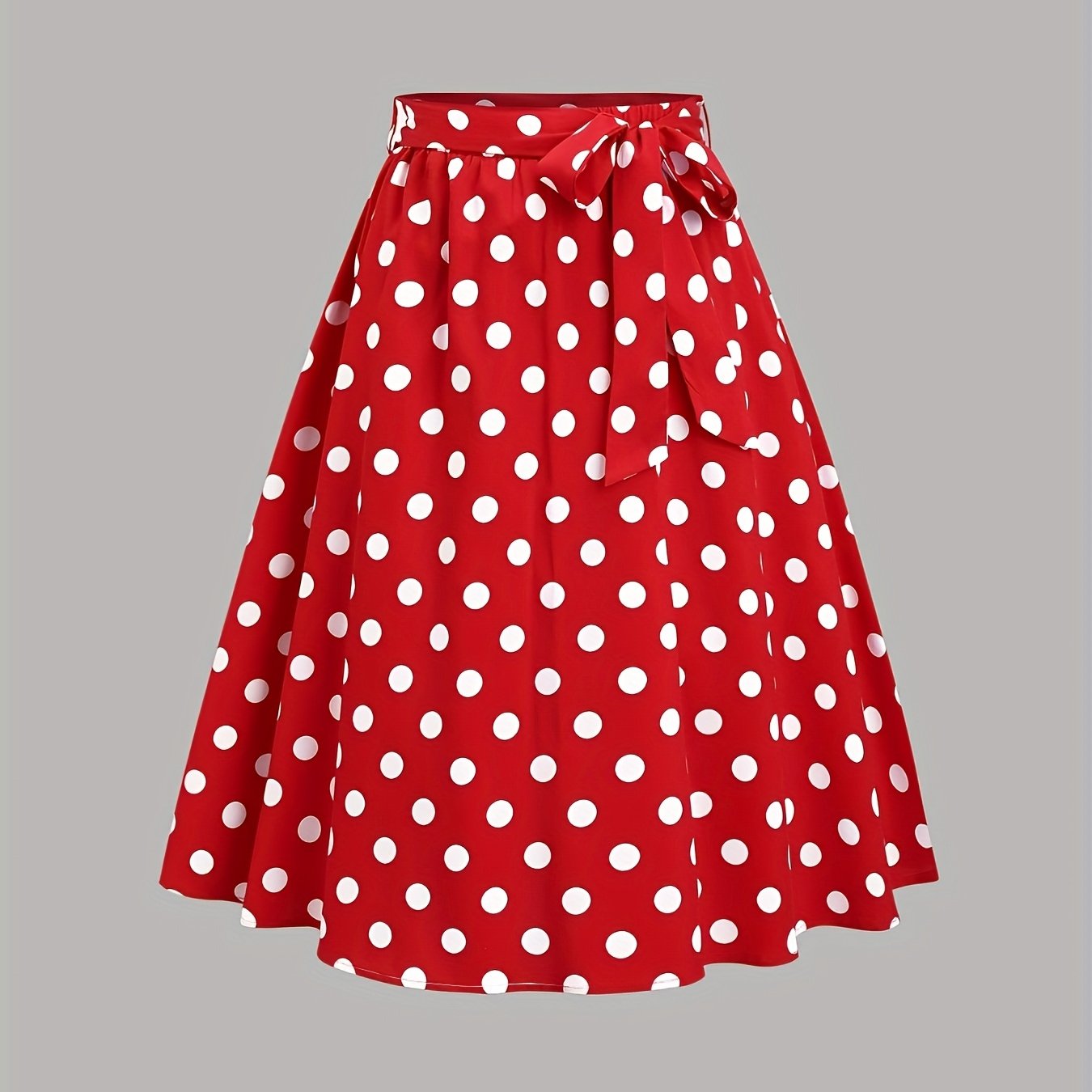 TEMU Elegancka spódnica damska w kropki Regularna długość, idealna na każdą porę roku