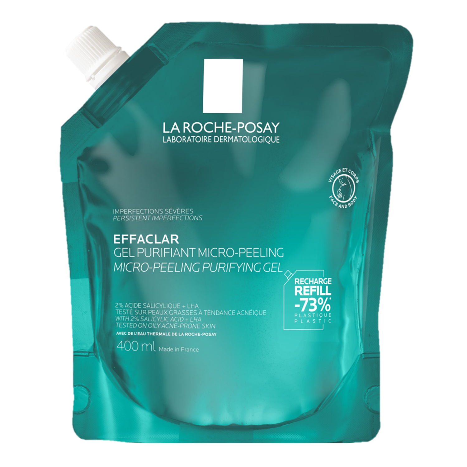 La Roche-Posay Effaclar, micro-peeling żel, zapas, 400 ml