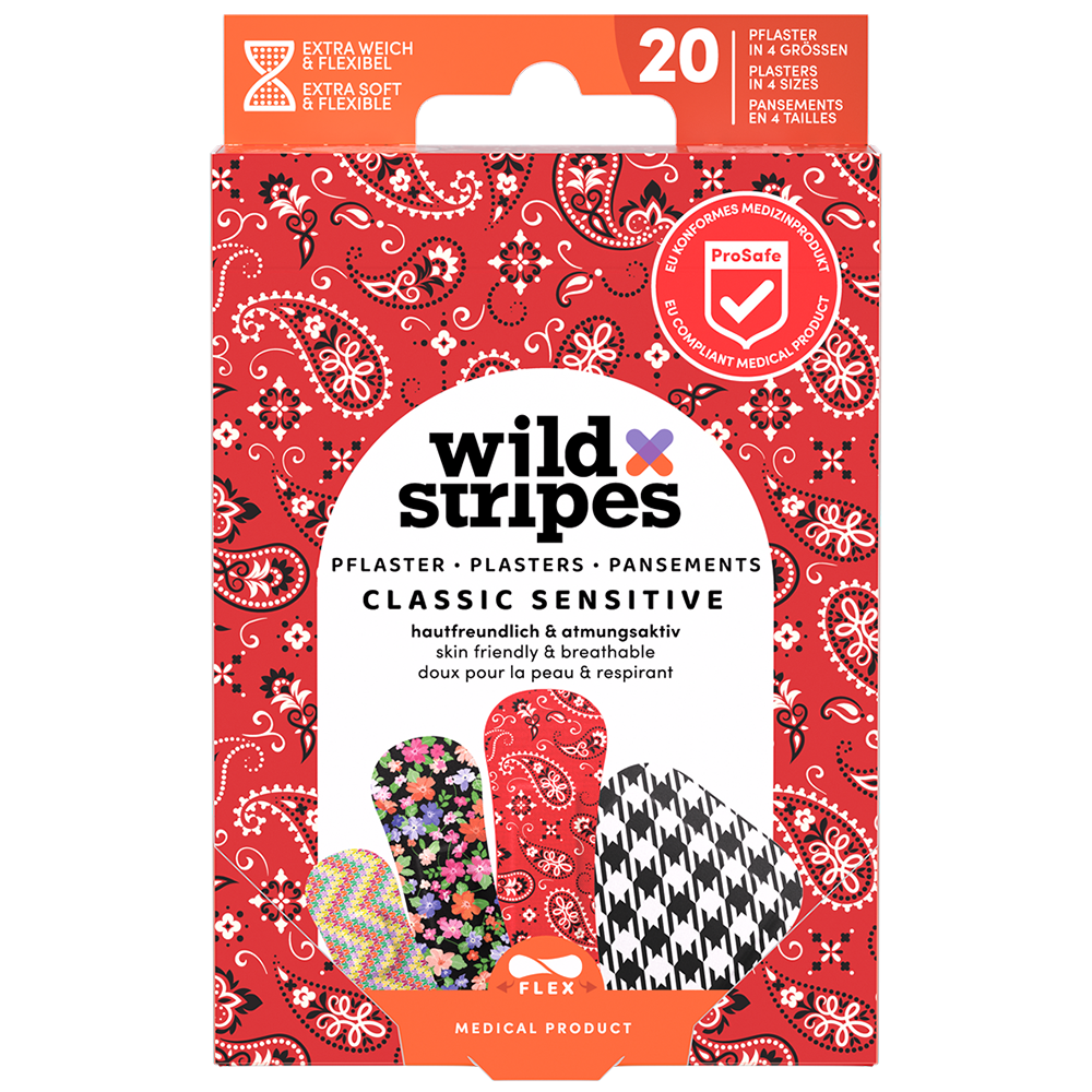 Wild Stripes Classic Sensitive, plastry, Fashion, 20 sztuk USZKODZONE OPAKOWANIE