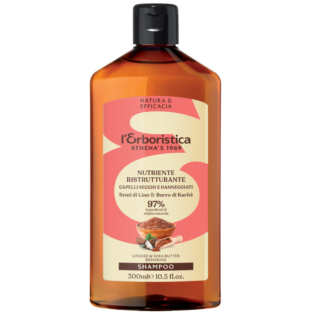 L'Erboristica, szampon z siemieniem lnianym i masłem shea, 300 ml