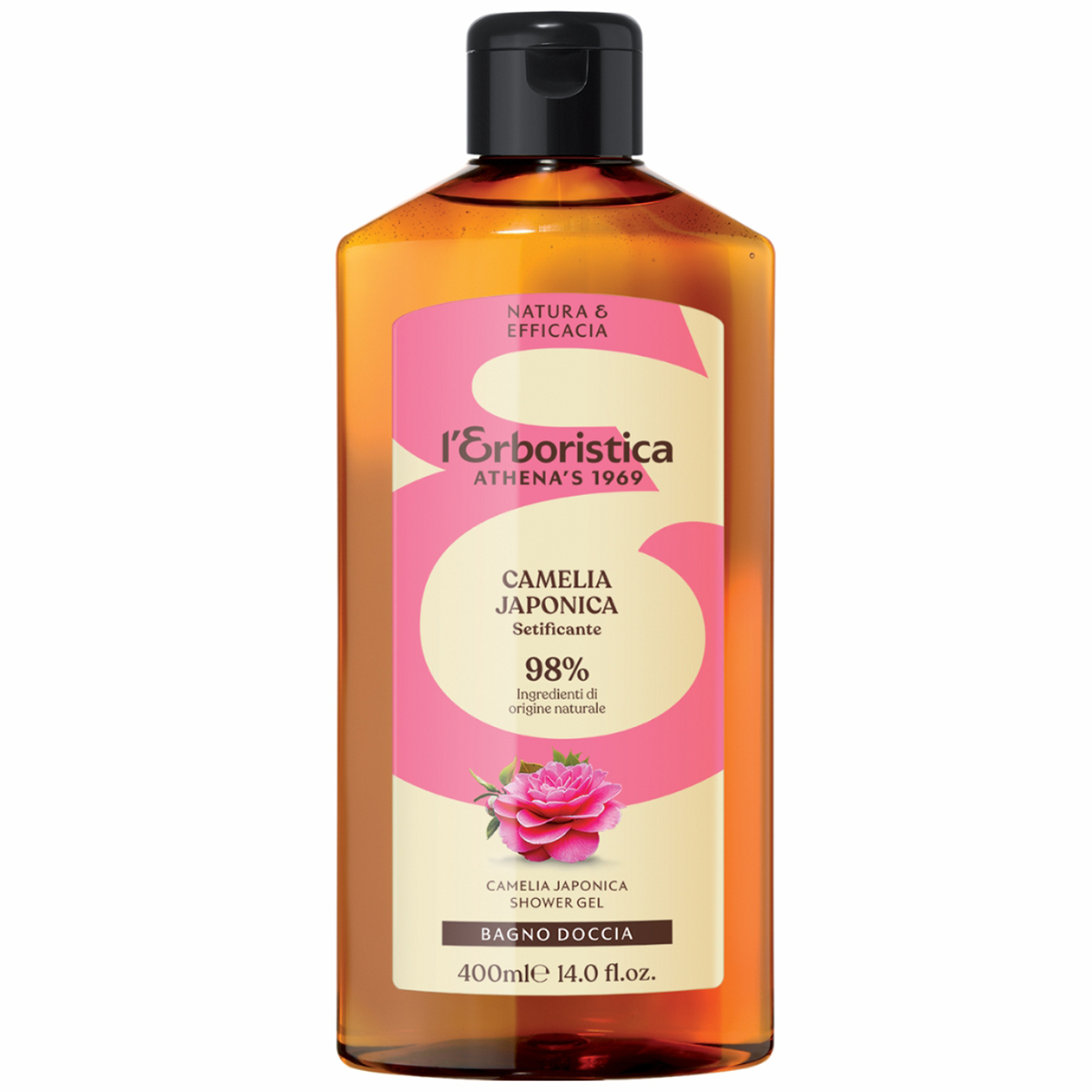 L'Erboristica, żel pod prysznic, kamelia japońska, jedwabisty, 400 ml