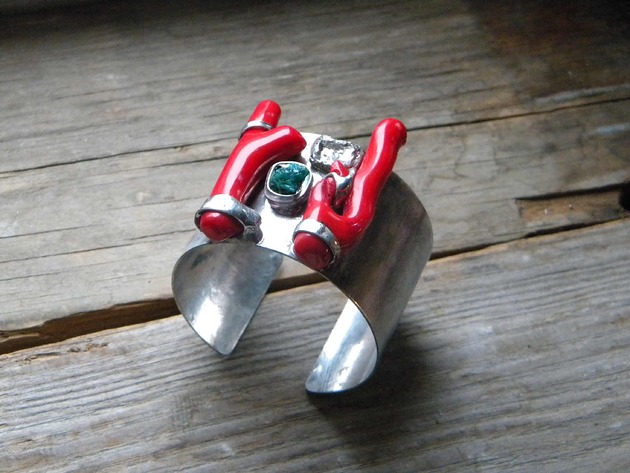 Koral / dioptaz - bransoleta mankiet CUFF