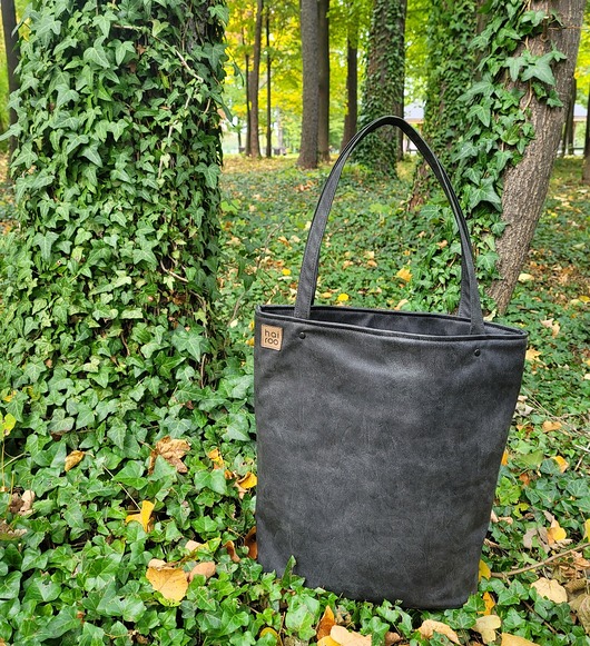 Shopper XL torba grafitowa na zamek